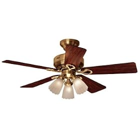 Sea Breeze Antique Brass Hunter Fan - 20460 (Lifetime Warranty, Factory Renewed)