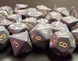 Chessex Dice: Polyhedral 7-Die Opaque Dice Set - Dark Grey with Copper (Limited)