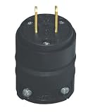 Leviton 000-115PR-000 15 Amp Rubber Plug, 125 Volt Black