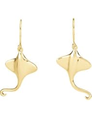 14k Yellow Gold Stingray Earrings