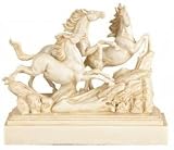 Tall White Running Horse Mustang Statue Sculpture
