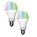 Smart A21 RGBW Tunable Warm White LED Bulbs, Cxy WiFi APP-Smartphone controlled LED Light Bulbs, Multicolor, Dimmable White, Compatible with Alexa and Google Home , 100-Watt Equivalent(2 pack)
