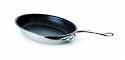 Mauviel M'Cook 7 Ply Stainless Steel 13.5 Inch x 9.1 Inch Oval Frying Pan With Non Stick