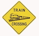Railroad Tin Sign- Train Crossing