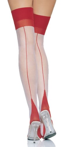Lycra Sheer Two Stone Back Seam Cuban Heel Stockings by Leg Avenue