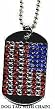 DOG TAG USA AMERICAN FLAG RHINESTONE WITH CHAIN