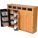 Top Load Media Cabinet - Oak/Black (Oak/Black) (37.25"H x 48.5"W x 13"D)