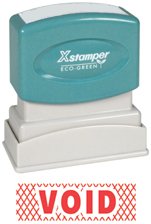 One-Color Title Message Stamp, "Void," Pre-Inked/Re-Inkable, Red
