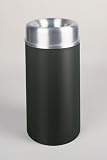 Crowne Collection 15 gallon Steel/Aluminum Open Top Textured Black/Aluminum Waste Receptacle AOT15SABK