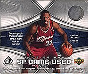 2005 06 Upper Deck SP Game Used Basketball Hobby Box (6 packs/box, 1 memorabilia or autograph per pack)