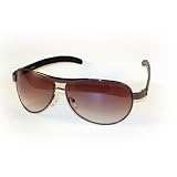 Womens Fashion Aviator - Leather Stems 2270 - Black