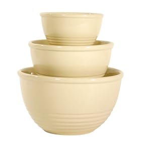 Chantal Pure 3-Piece Ring Mixing Bowl Set, Clear Light Vanilla by Chantal
