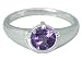 Round Shape 1.25 carat Amethyst Ring Size 9 in Sterling Silver