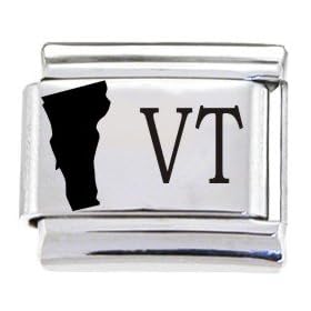 Body Candy Italian Charms Laser Abbreviated - VERMONT