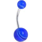 BELLY - 7/16 Blue MARBLE Belly Button Ring