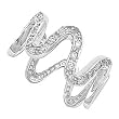 Sterling Silver Ring - Clear CZ - 12 mm x 12 mm, Sizes 4-9