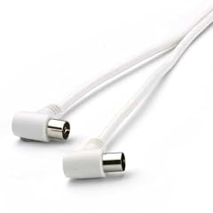 Teccus Antennenkabel Koaxstecker <-> Koaxkupplung mit Winkelstecker >90dB 3m wei