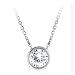 14k White Gold Full Bezel Round Solitaire Diamond Pendant Necklace (0.38ct.tw G-H, SI3) W/16 Inch 14k Gold Chain