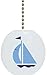 Light Blue & Navy Sailboat Solid Ceramic Fan Pull
