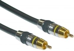Premium Grade 24K Gold Composite Video RCA 75-ohm Cable, Yellow Band, 35 ft