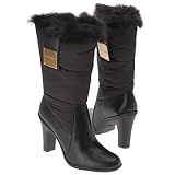 Calvin Klein Women's Puffy (Dk Brown Leather/Nyl 8.5 M)