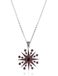 Colette Steckel "Galaxia" 18k Gold Red Starburst Pendant Necklace with Chain