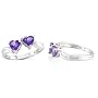Heart Shaped Amethyst Ring Sterling Silver Peora