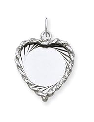 Sterling Silver Engraveable Heart Disc Charm