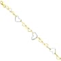 14K Two Tone Gold Heart Fancy Link Bracelet 7.25"