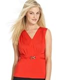 Nine West V-Neck Belted Sleeveless Top