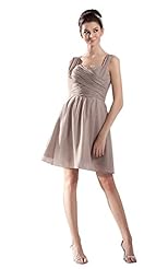 A-line Cocktail Knee Length Short Sweetheart Chiffon Lace Evening Dress/Bridesmaid Dress/Prom Dress/Wedding Party Dress 