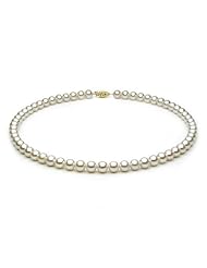 18 inch White Fresh Water Pearl Necklace 6-6.5 mm each - 14kt Yellow Gold