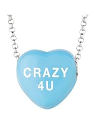 Sweethearts Enamel "Crazy 4 U" Heart on 16" Necklace Pendant with Gift Box