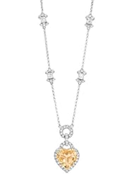 Victoria Kay 1 3/4ct Citrine and 1.00ct White Diamond Necklace in 14k White Gold (JK, I2-I3)