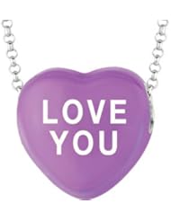 Sweethearts Enamel "Love You" Heart on 16" Necklace Pendant with Gift Box
