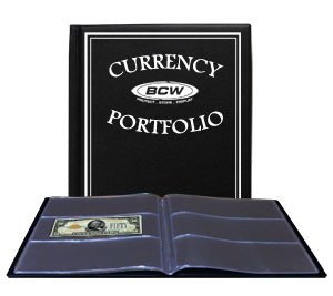 BCW - BLACK Currency Portfolio - (Dollar Bill Combo Storage Album) - Currency and Coin Collecting Supplies