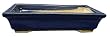 Rectangle bonsai planter / pot - chinese ceramic, cobalt blue glazed