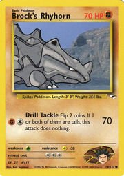 Pokemon Gym Heroes Unlimited Common Brock's Rhyhorn 70/132