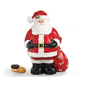 Large Santa With Toy Bag Cookie Jar Adorable Holiday Decor For Christmas Goodies by