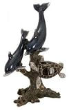 Dolphins And Sea Turtle Cold Cast Statue Sculpture
