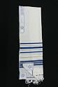 Blue and Gold 100% Wool Tallit 18" x72"