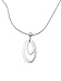 Sterling Silver Italian Double Oval Pendant with 16 Snake Chain