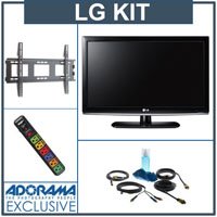 LG 32LD350 32 inch Class 720p HD LCD TV with Advanced Accessory Kit (2 HDMI Cables, 1 RGB Cable, 1 Audio Cable, Plasma / LCD Clean Kit, Monster 6 Outlet Surge Protection, TV Wall and Ceiling Mount)