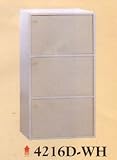 NEW 3 LEVEL WOODEN CABINET W, DOORS IN WHITE FINISH