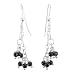 Black Onyx Gemstone Cluster Bead Dangle Earrings with Sterling Silver Links, #7951