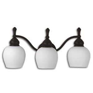 Moen 18011-34 Monticello Three-Light Downward Wall Sconce, Oil Rubbed with White Globe by Checkolite
