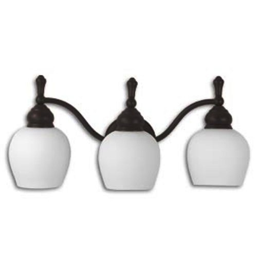 Moen 18011-34 Monticello Three-Light Downward Wall Sconce, Oil Rubbed with White Globe