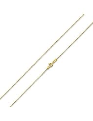 14K Gold Plated Silver Italian Bead Chains 1.2MM (16", 18", 20", 22", 24" Inch Lengths)