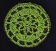 Emerald Green Floral Crocheted Hair Bun Cover- LARGE