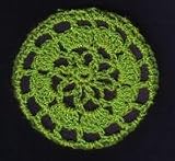 Emerald Green Floral Crocheted Hair Bun Cover- LARGE